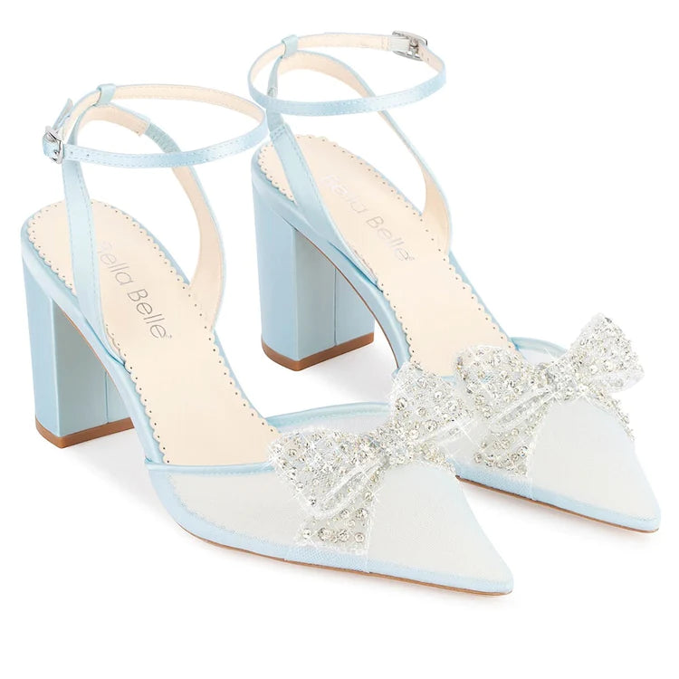 Pale blue satin shoes online