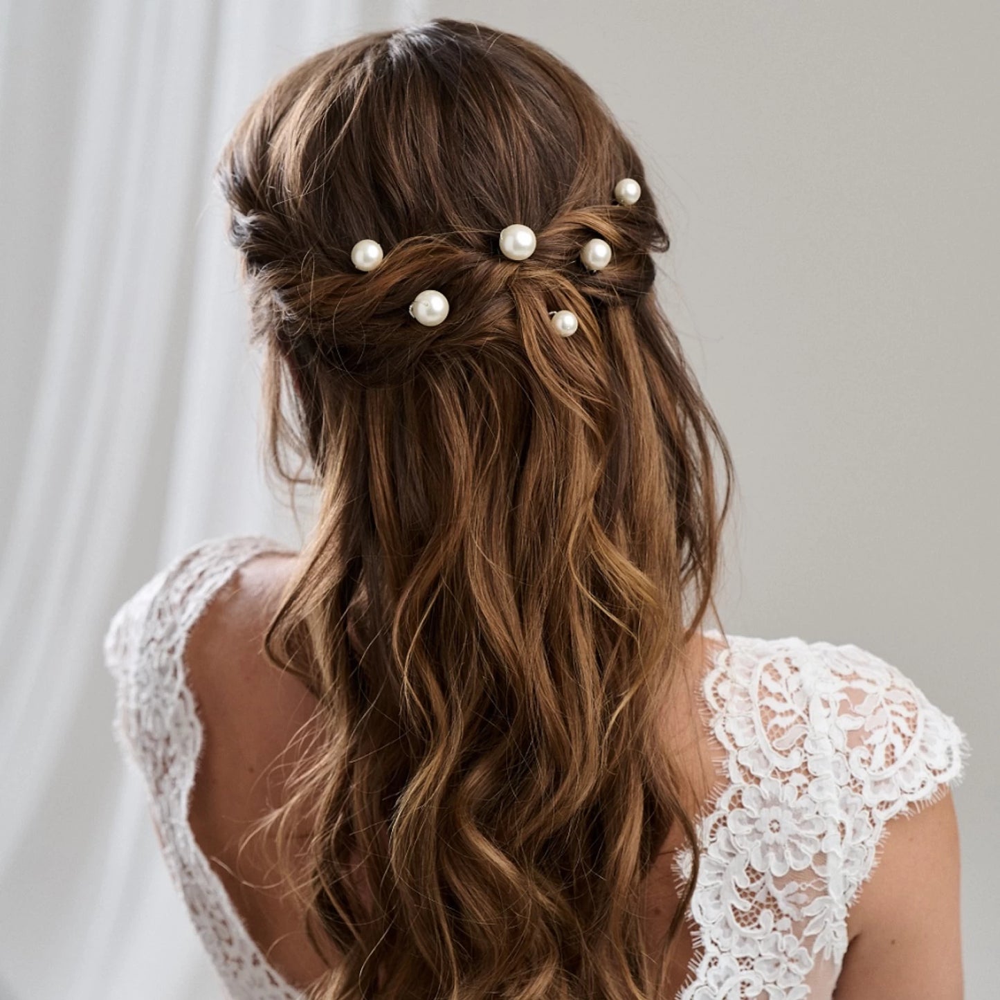 Arianna Purity Pearl Hair Pins – Set of 6 (Silver or Gold)