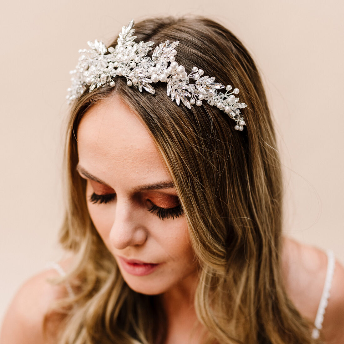 Arianna Jasmine Tiara - Silver - ex display