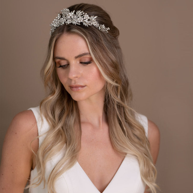 Arianna Jasmine Tiara - Silver - ex display