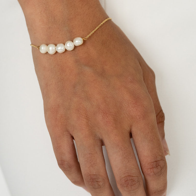 Arianna Rice Pearl Bracelet - Gold - ex display