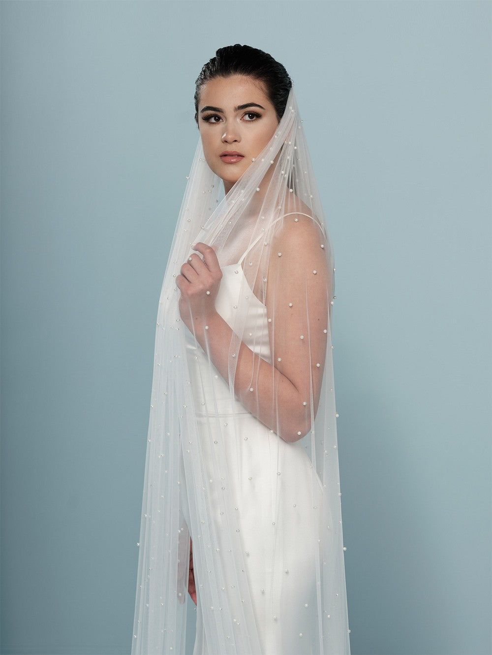 Pearl Cathedral Length Wedding Veil
