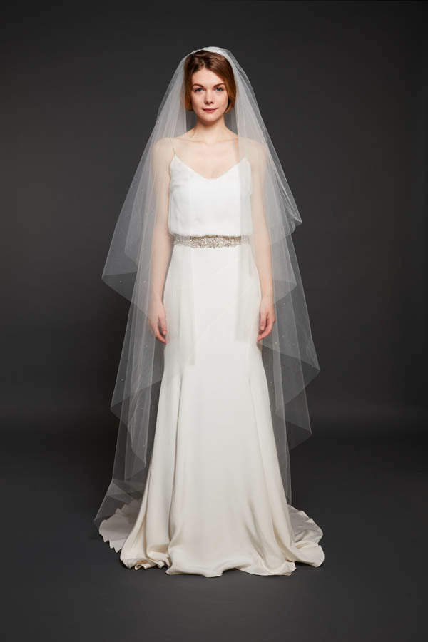 Helen Martin Raw Edge Veil - Ivory