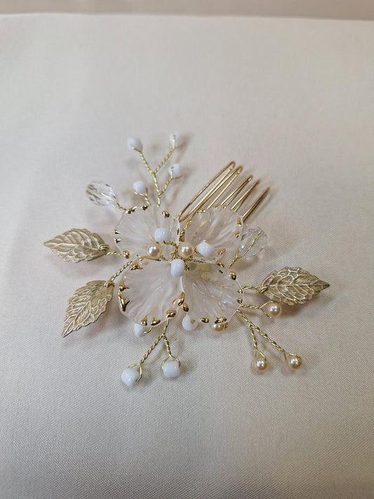 Arianna Flower & Leaf Mini Comb