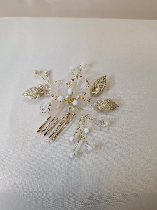 Arianna Flower & Leaf Mini Comb