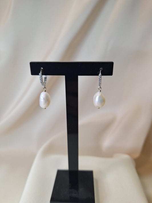 Arianna Kayla Freshwater Pearl Hoop Earrings