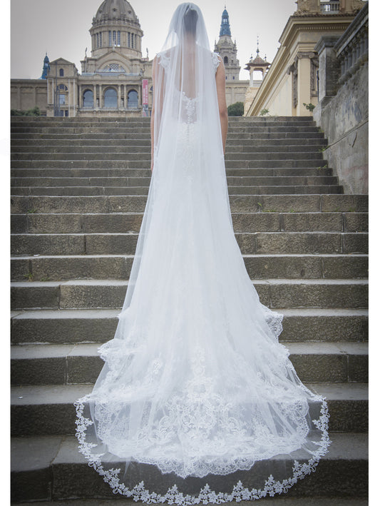 Poirier S702-280 Lace Edge Ivory Wedding Veil
