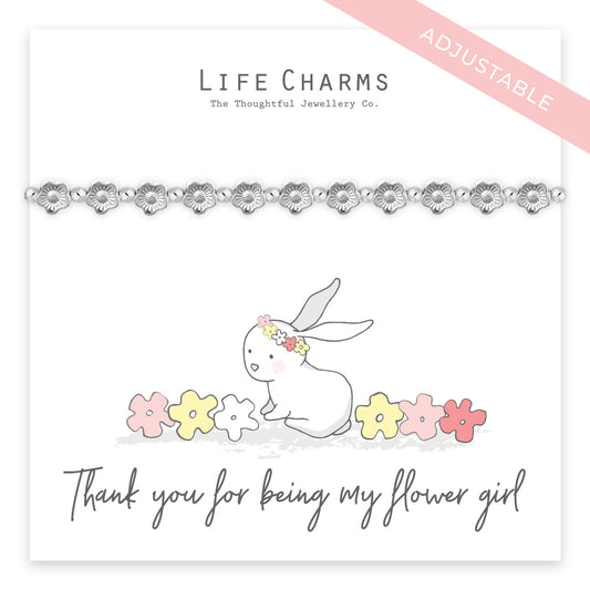 Life Charms - Thank you Flower Girl Rosey Rabbits Gift