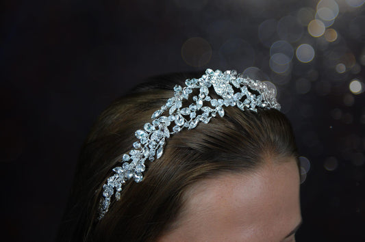 Twilight Designs Silver Diamante Flexible Tiara