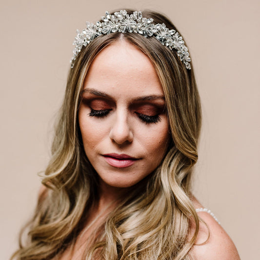 Arianna Crystal Bright Star Tiara - Silver - ex display