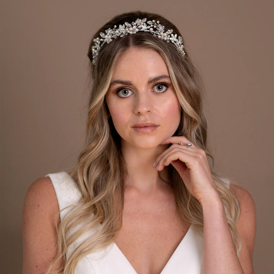 Arianna Crystal Bright Star Tiara - Silver - ex display