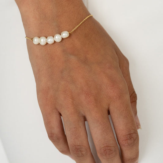 Arianna Rice Pearl Bracelet - Gold - ex display