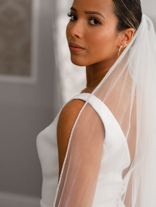 Linzi Jay Diamante edge Wedding Veil