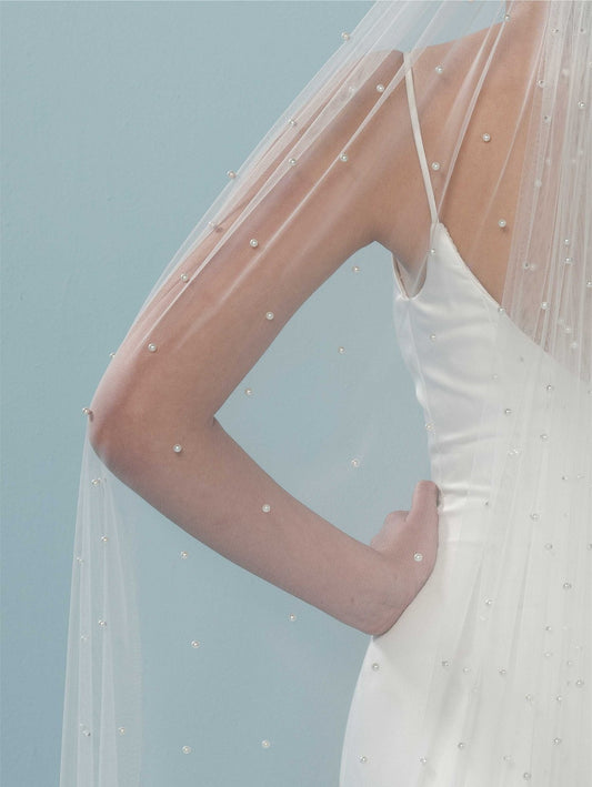 Pearl Cathedral Length Wedding Veil